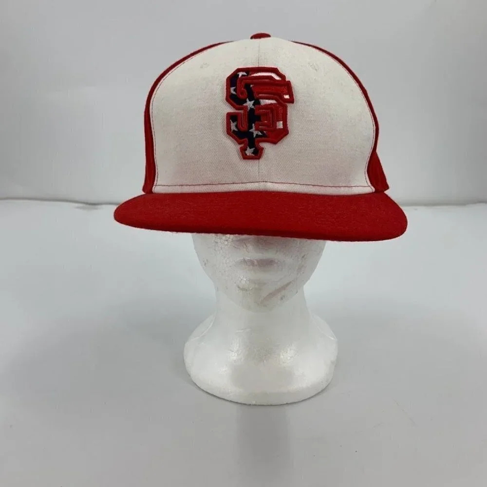 New Era San‎ Francisco Giants Stars Stripe American Flag Fitted Hat Cap 7 1/4